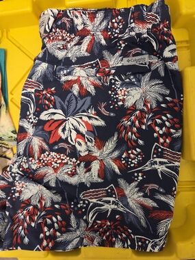 Columbia pfg Navy Red White Tropical Swim Shorts